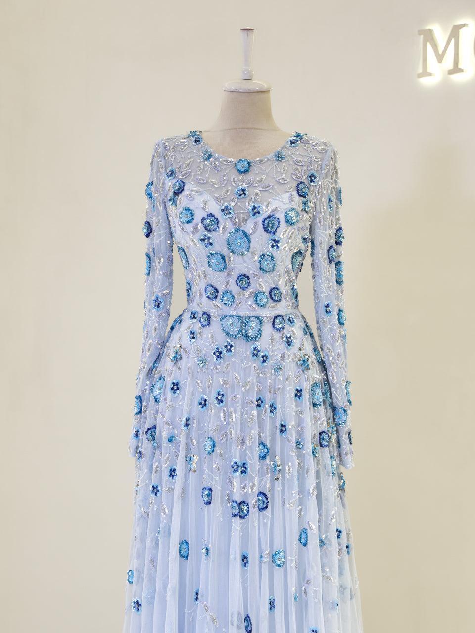 Couture Mignon Islamic Evening Dress Blue / 38