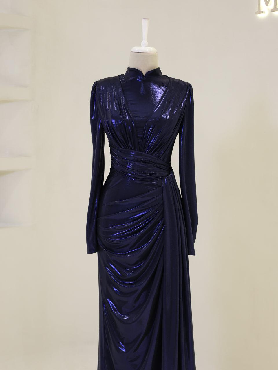 Amara Islamic Evening Dress Navy Blue / 44 Amara Islamic Evening Dress Navy Blue / 44