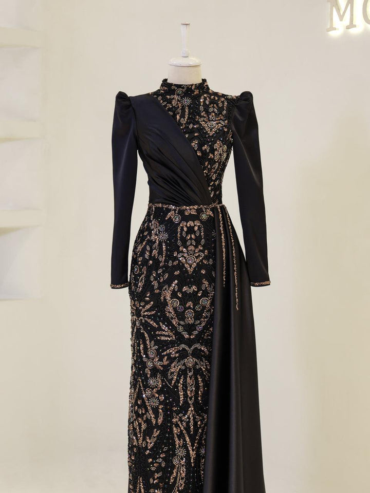 Beray Islamic Evening Dress Black Gold / 42 Beray Islamic Evening Dress Black Gold / 42