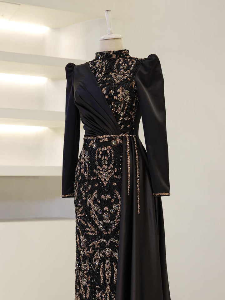 Beray Islamic Evening Dress Black Gold / 42 Beray Islamic Evening Dress Black Gold / 42