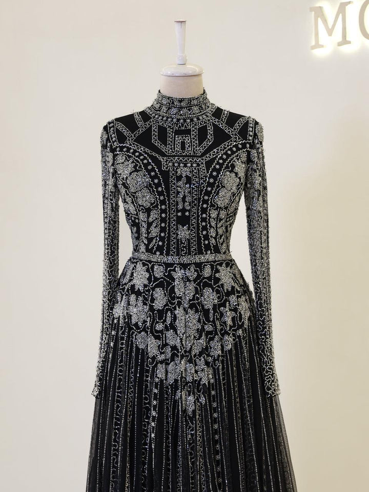 Couture Alberta Islamic Evening Dress Black Silver / 36 Couture Alberta Islamic Evening Dress Black Silver / 36