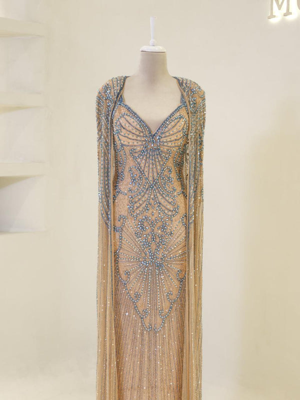 green emerald velvet dress Anouk Tiered Sequin Couture Gown | Made-To-Order