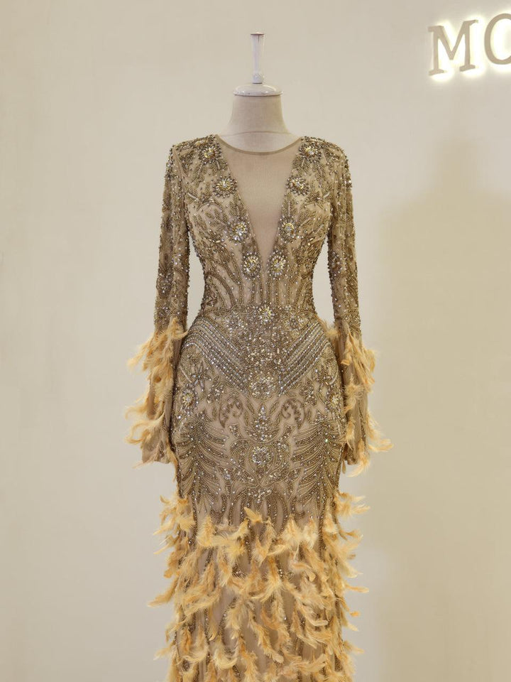 Couture Bremen Islamic Evening Dress Yellow / 46 Couture Bremen Islamic Evening Dress Yellow / 46