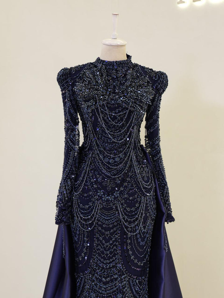 tesettur evening dress Aprilia Islamic Evening Dress Powder / 36