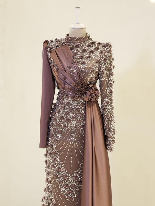 slim fit dress slacks Luxury Haute Couture Beading Long Sleeve Muslim Evening Dress MB40149 –  DESIRE DRESS