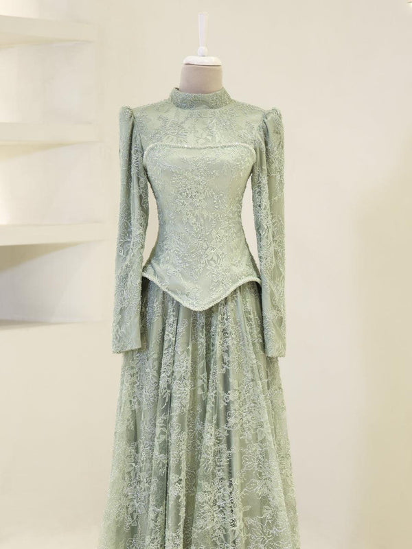 sachin and babi light blue dress Elegant Gold Mermaid Arabic Luxury Evening Dress – Jill Wish