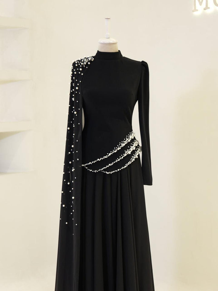 formal dress for muslim Evangeline Islamic Evening Blue / 44 Adult size larger than Color:Nude Silver ftt Azazie Cannoli Girls Formal