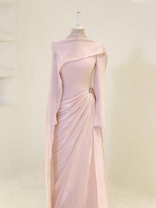 islamic formal dress for women Elegant Lace A Line Muslim Prom Dresses Long Sleeve Evening Party Gowns