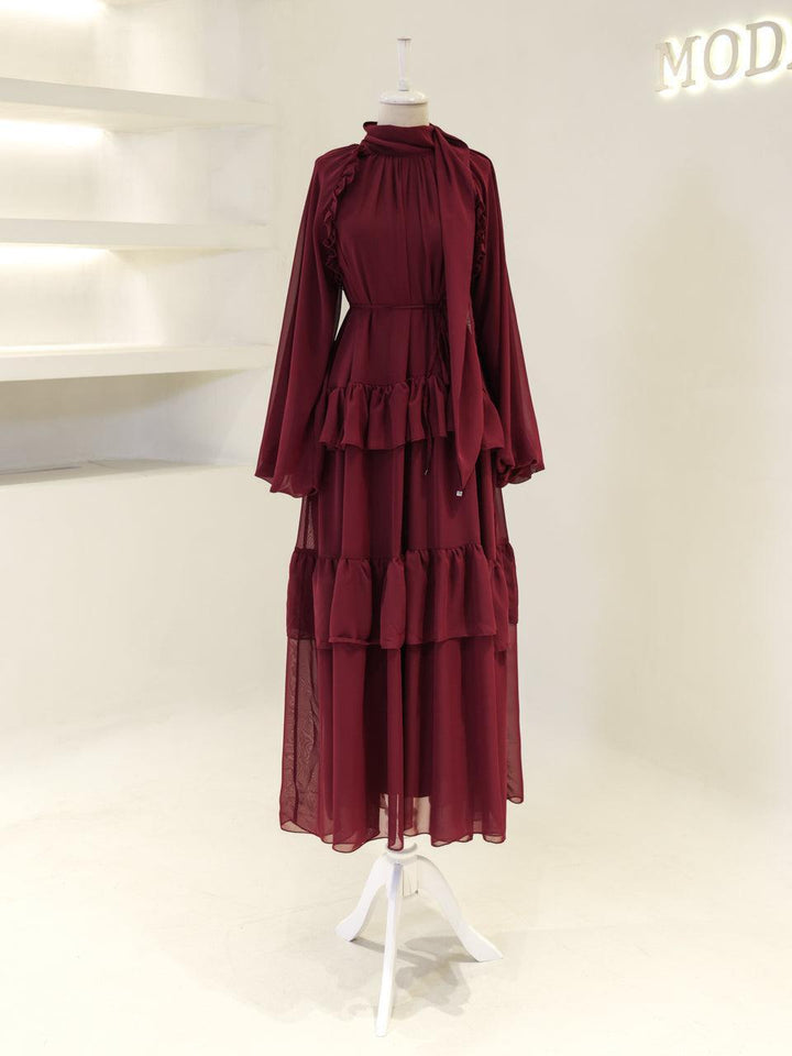 tesettur-abiye-Meli Tesettür Elbise-ModaZehrada