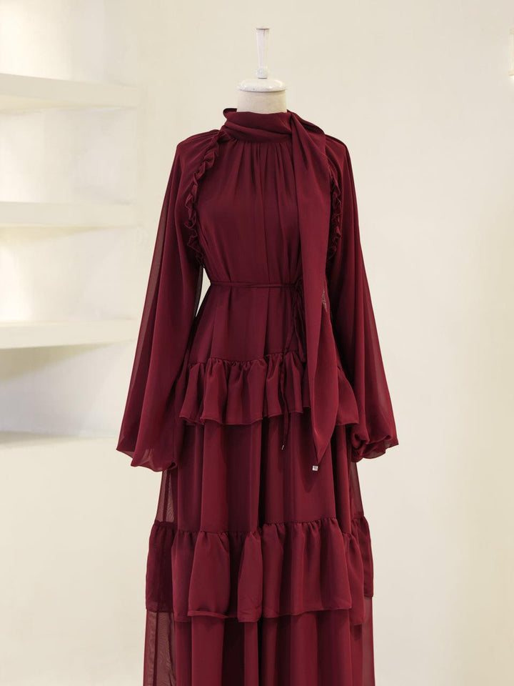 tesettur-abiye-Meli Tesettür Elbise-ModaZehrada