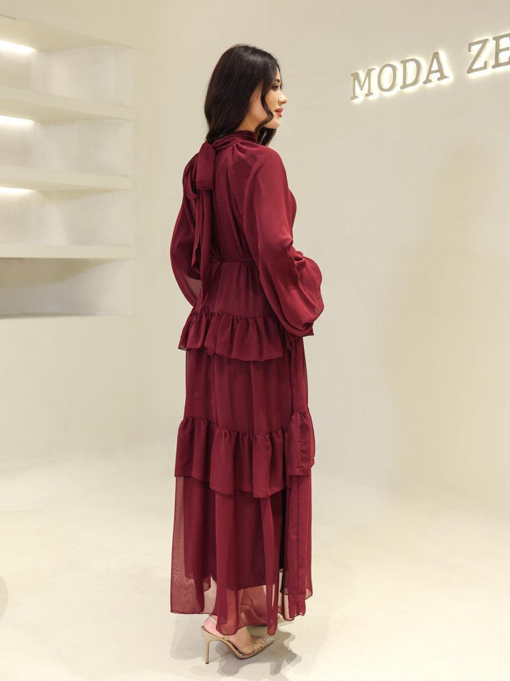 tesettur-abiye-Meli Tesettür Elbise-ModaZehrada