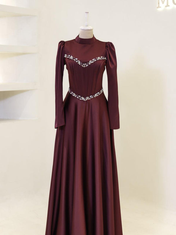 evening islamic dresses Serene Hill Muslim Navy Blue A-Line Beaded Luxury Arabic Gowns 2025 For Women Wedding Party LA71867 turquoise / 4 Extra $30 Ivory Long Sleeve Muslim Evening