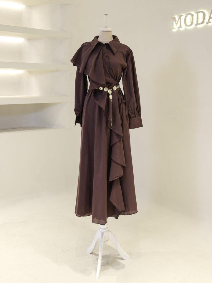 tesettur-abiye-Olivine Tesettür Elbise-ModaZehrada