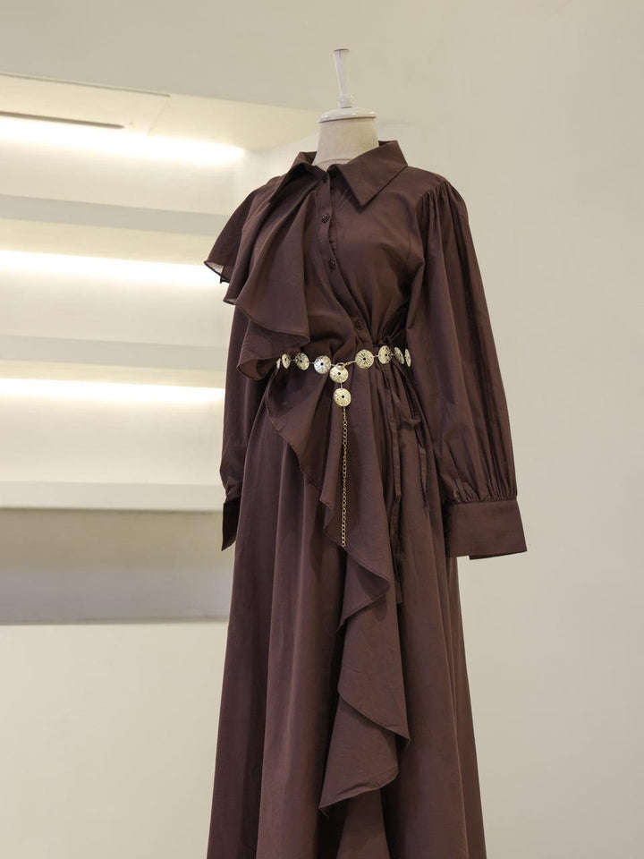 tesettur-abiye-Olivine Tesettür Elbise-ModaZehrada