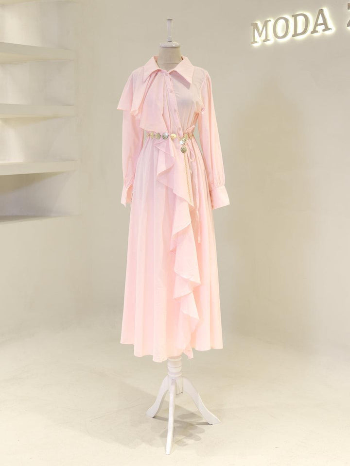 tesettur-abiye-Olivine Tesettür Elbise-ModaZehrada