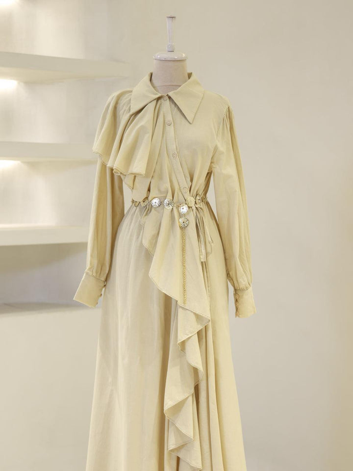 tesettur-abiye-Olivine Tesettür Elbise-ModaZehrada