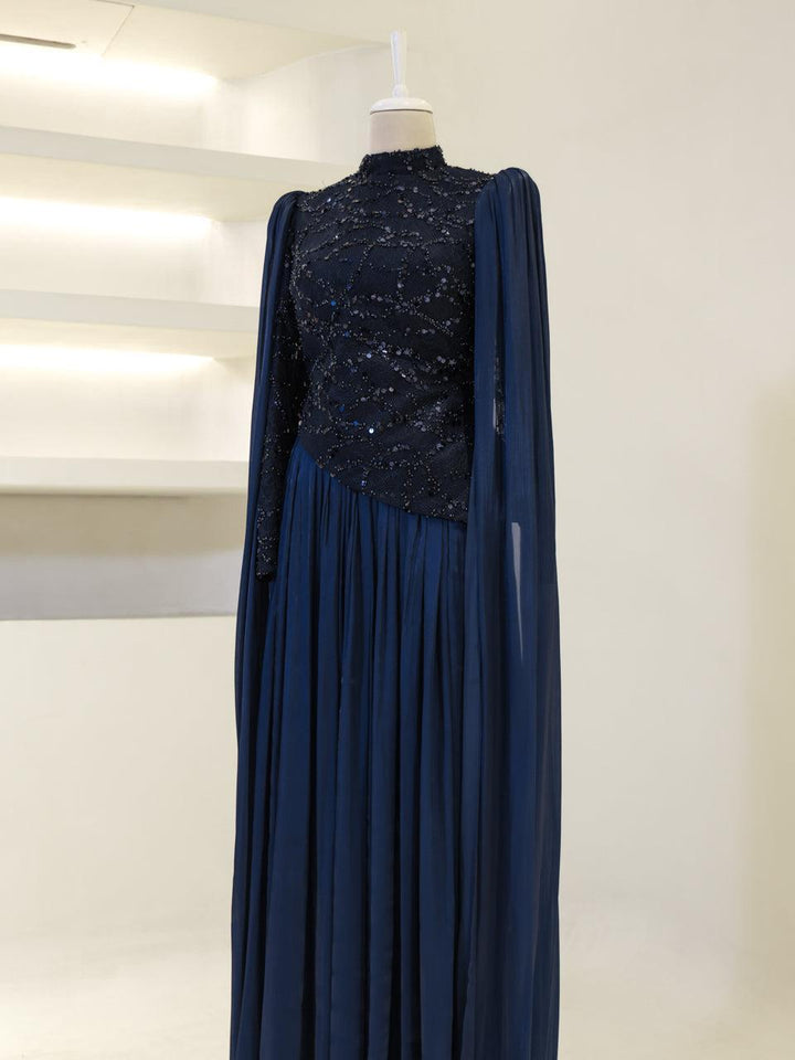 tesettur evening dress Volan Detayl Frfrl Janjan Tesettr Abiye Mor 38