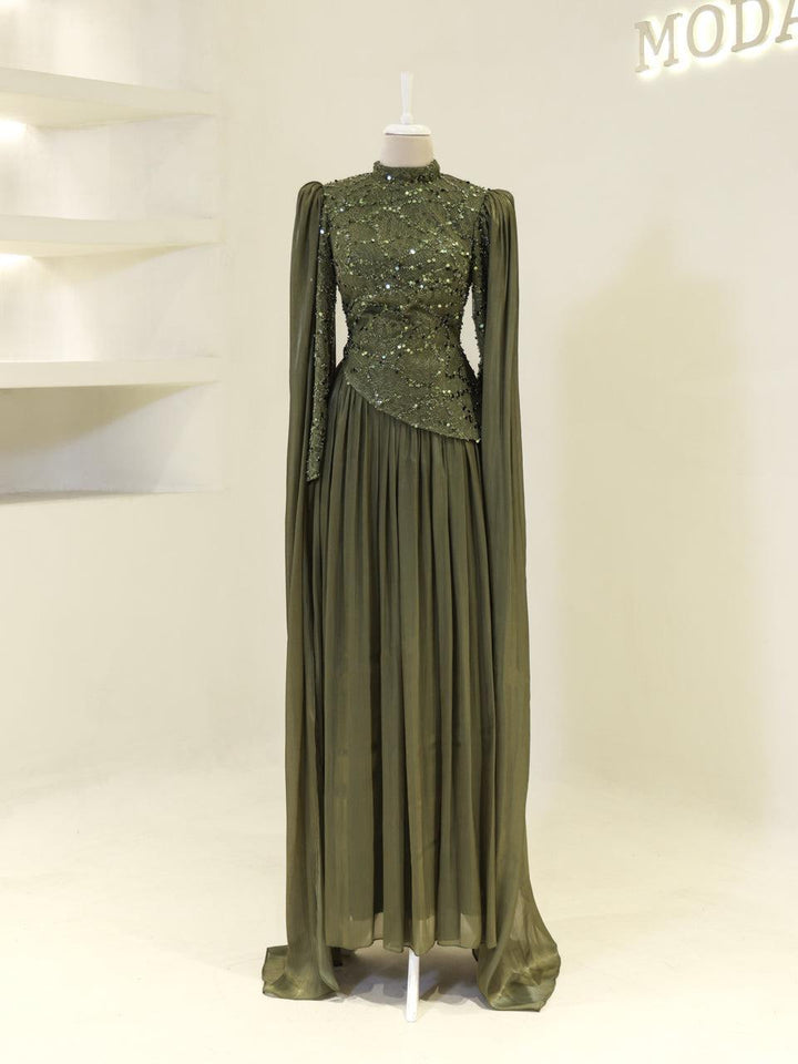 tesettur evening dress Aprilia Islamic Evening Dress Powder / 36