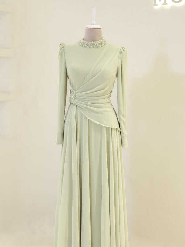 islamic formal dresses Long Black Muslim Prom Dress 750S